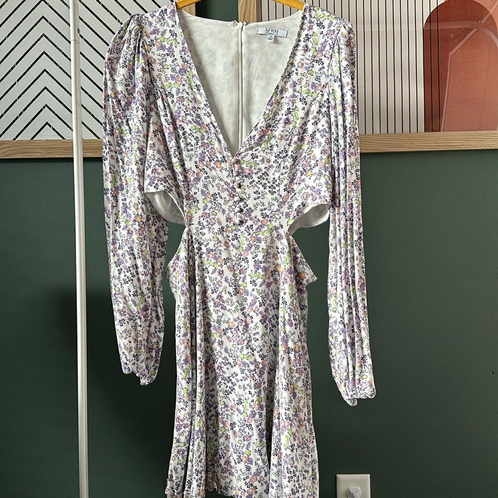 AFRM floral cut out dress